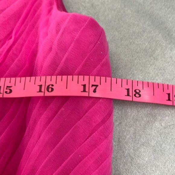 JJs House Hot Pink Formal Ballgown Dress Hi Low Beaded Cap Sleeves Barbie Prom - Picture 11 of 14